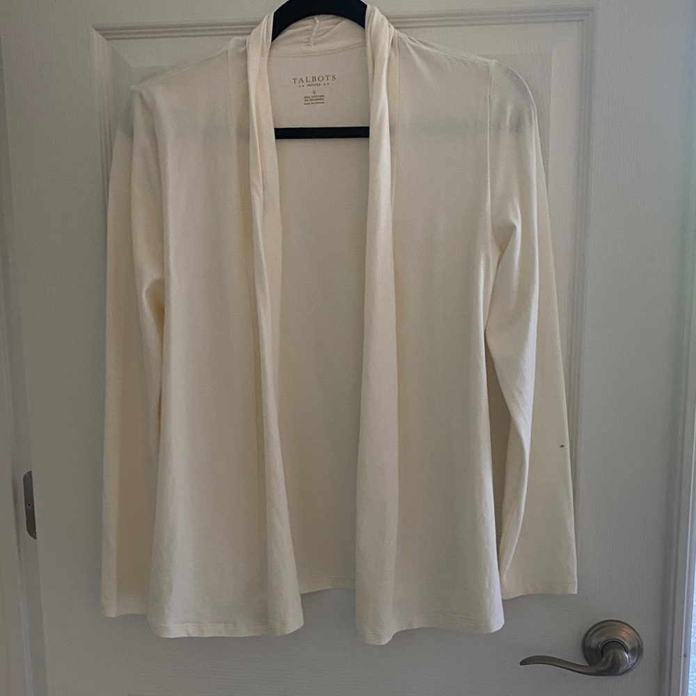 Talbots Cream Open Cardigan